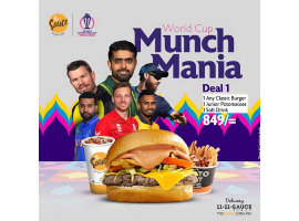 The Sauce Burger Cafe World Cup Deal 1 For Rs.849/-